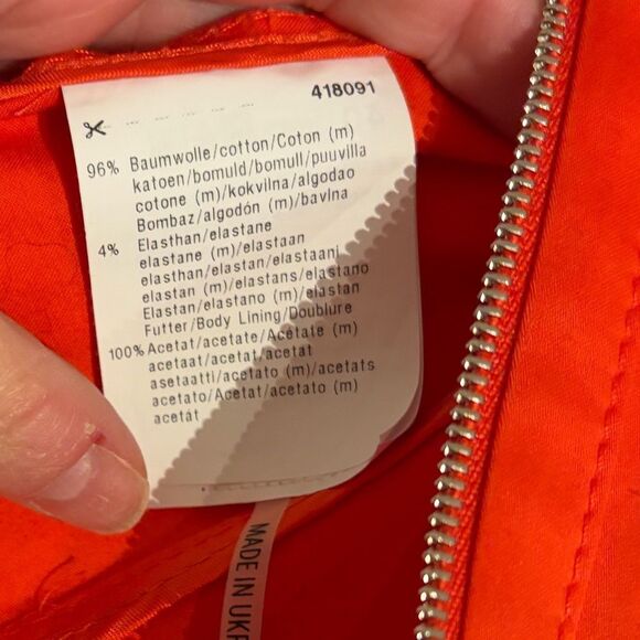 BASLER coral light weather moto jacket w zipper accents tie waist detail. Sz M - Picture 11 of 12